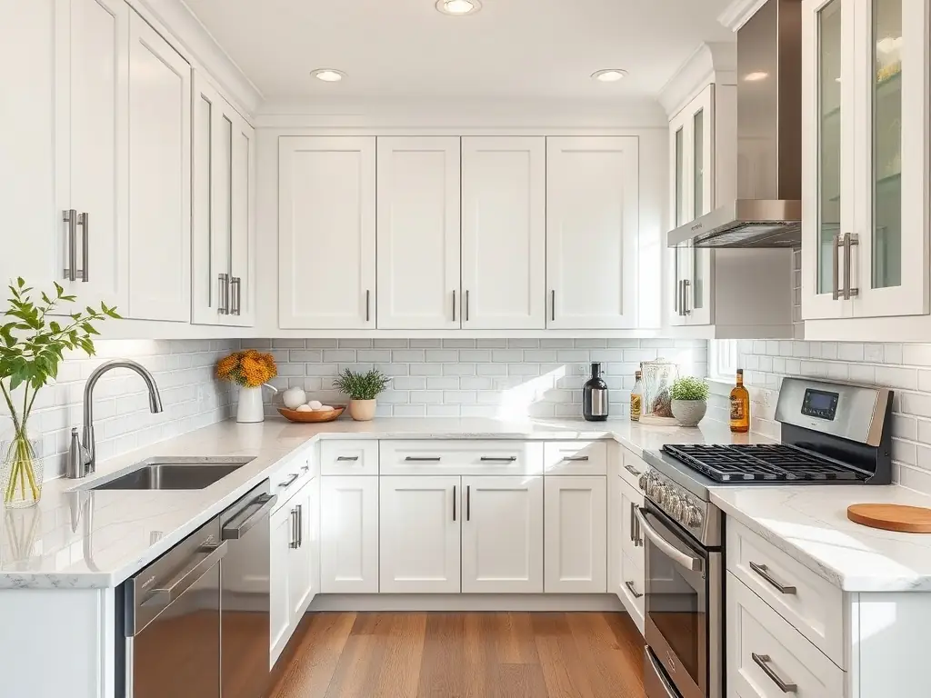 A visually appealing image of a successful Facebook ad showcasing a beautifully remodeled kitchen, with clear call-to-action buttons and engaging text.